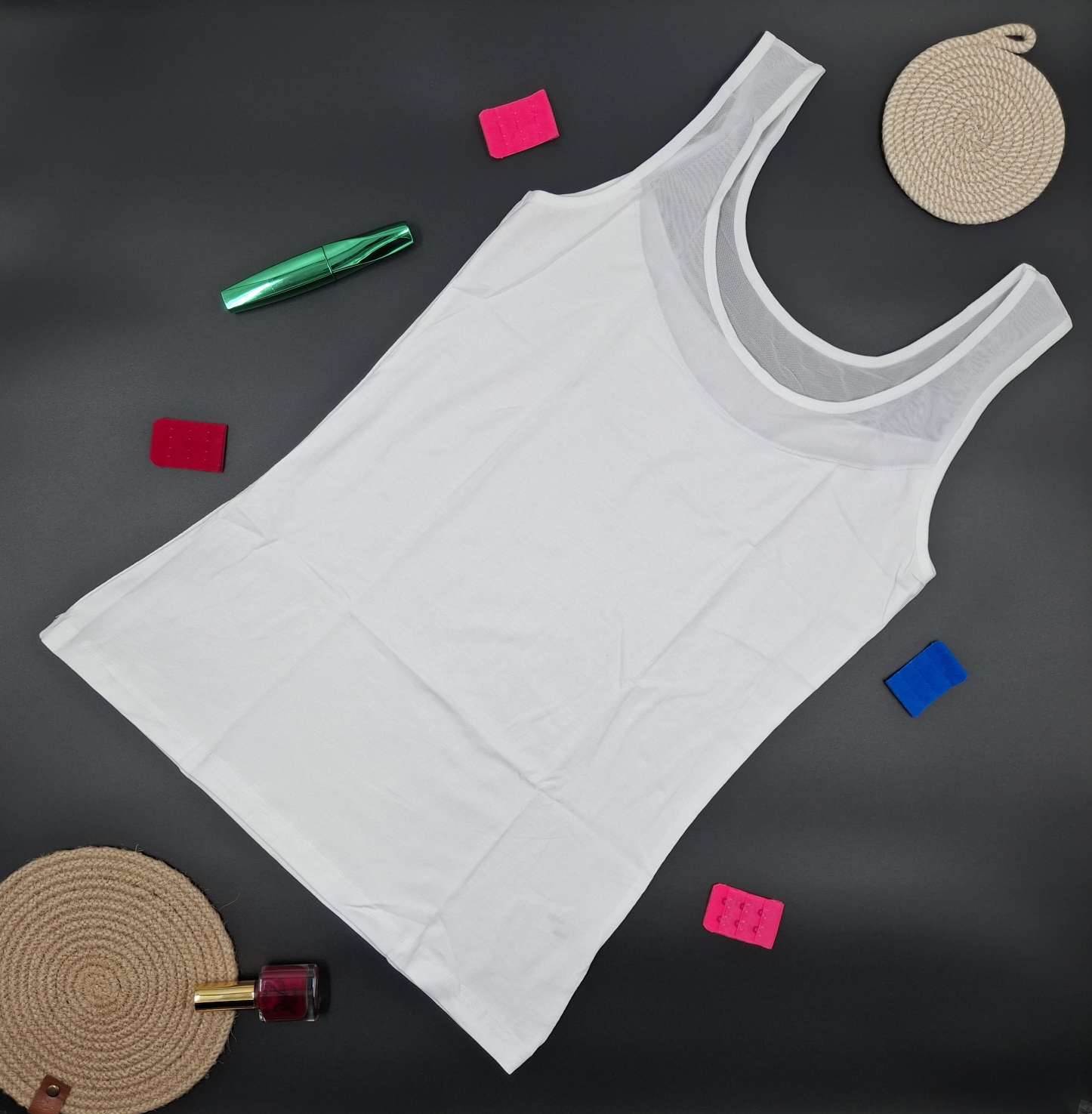 تاپ رکابی جلو و پشت حریر الیت کد0708