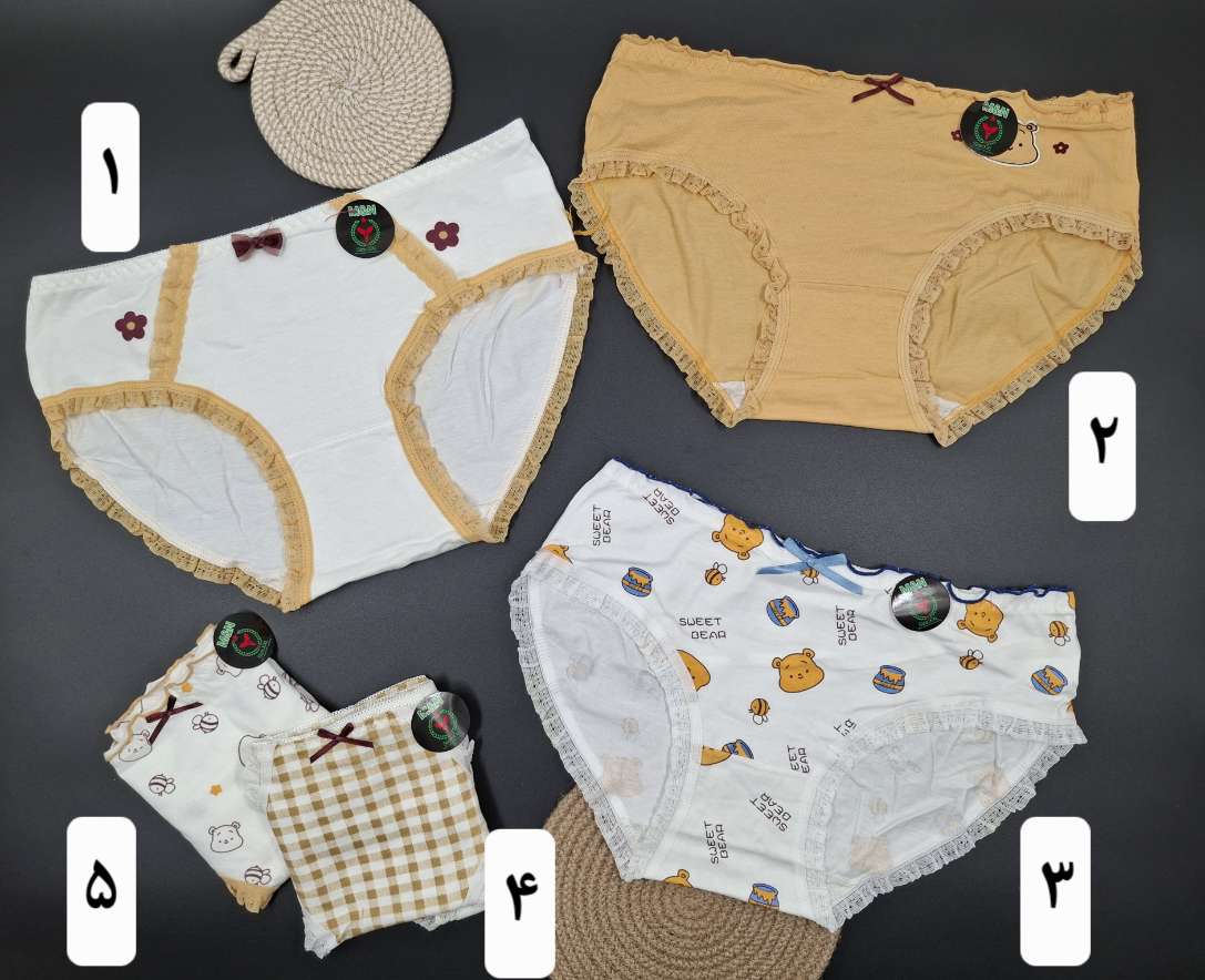 شورت عروسکی زمینه کرم کد۳